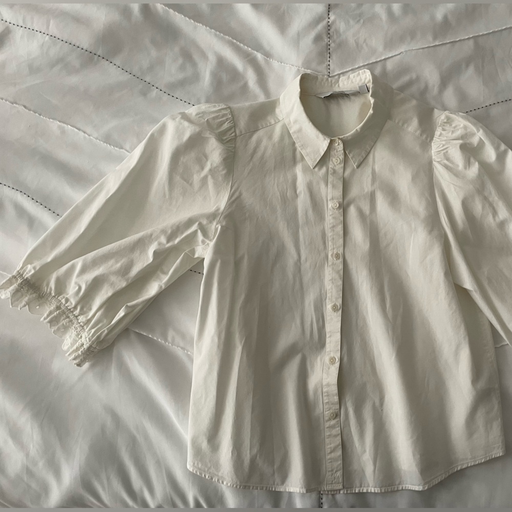 & Other Stories Cream Button-Up Blouse